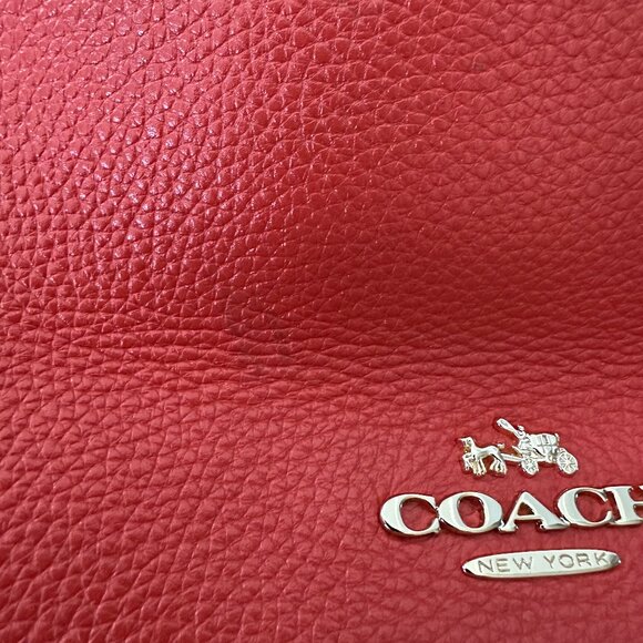 Coach Large Orange Leather Shoulder Bag 35775 - Picture 14 of 16